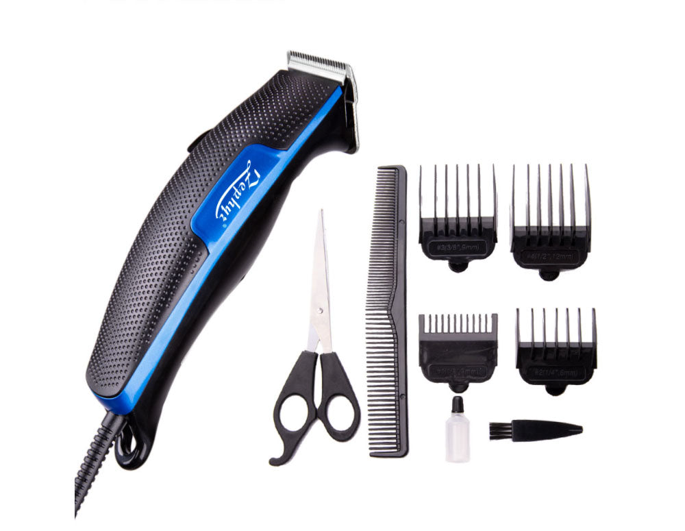 Mașină de tuns ZEPHYR ZP 1810 AG, 4 accesorii, negru/albastru 