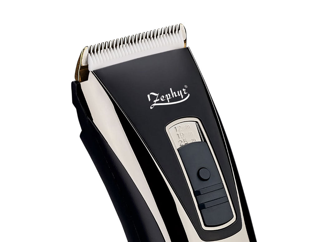 Mașină de tuns ZEPHYR ZP 1810 D, afișaj LED, 4 accesorii, accesorii, fără fir, neagră 