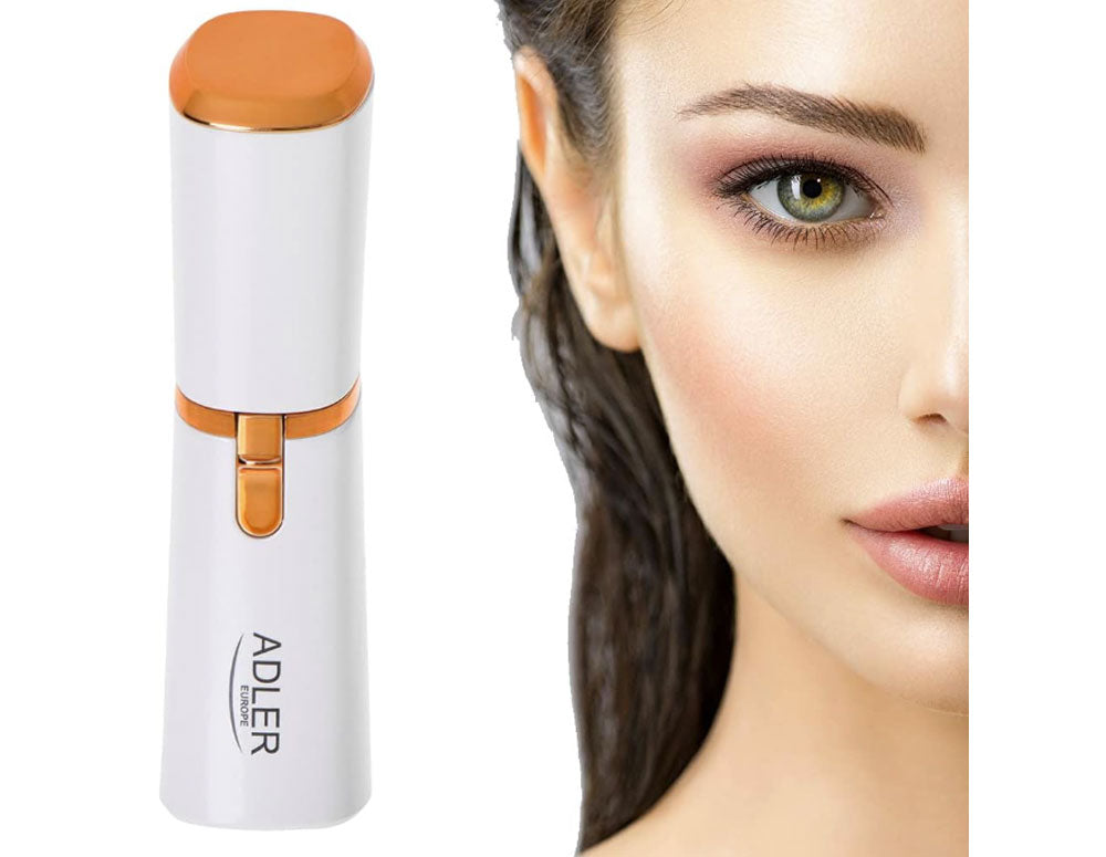 Aparat de tuns facial pentru femei ADLER AD 2939, lumină LED, fără fir, perlat/auriu 