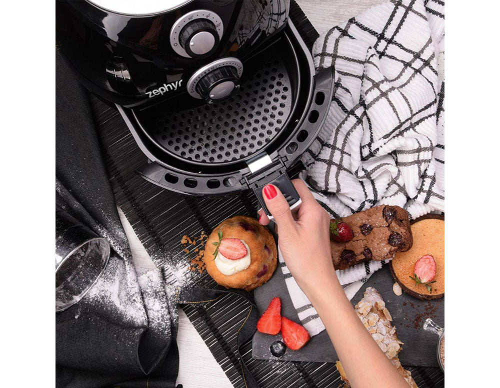 Friteuză cu aer cald ZEPHYR ZP 1980 AI, 1600W, 2,6 litri, până la 200°C, Temporizator, Negru