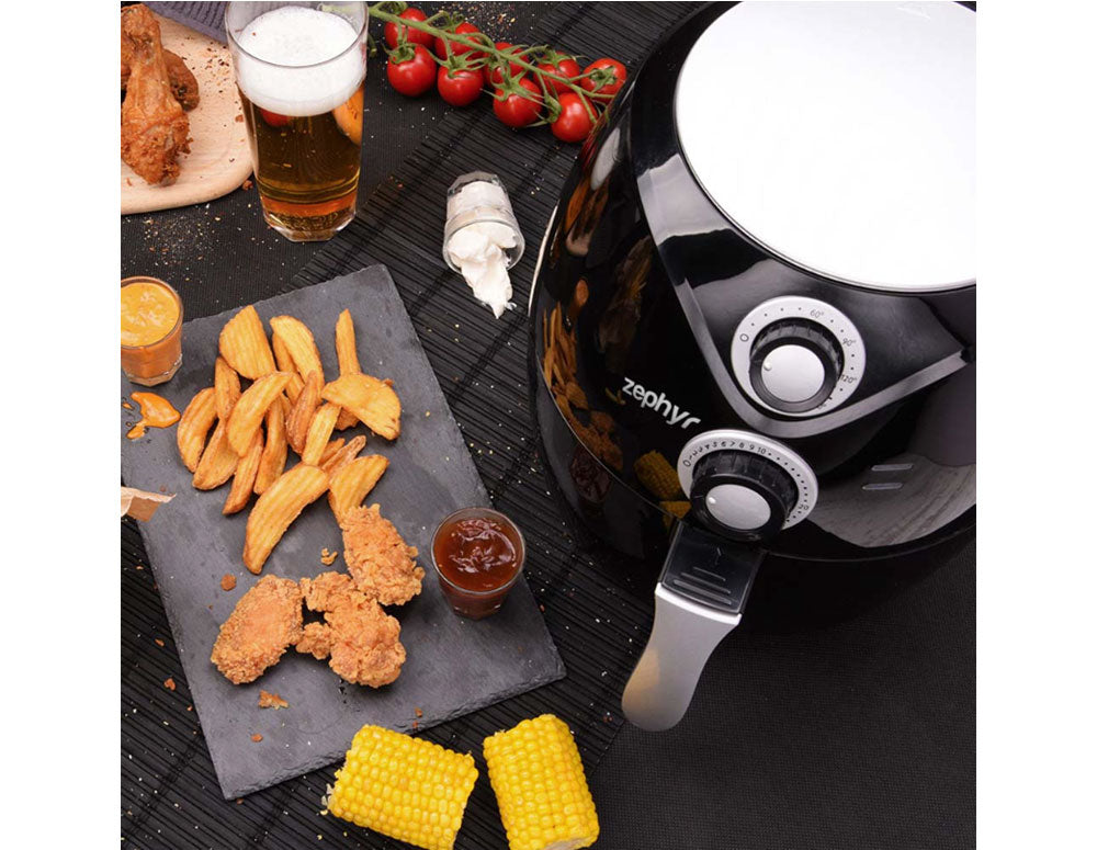 Friteuză cu aer cald ZEPHYR ZP 1980 AI, 1600W, 2,6 litri, până la 200°C, Temporizator, Negru