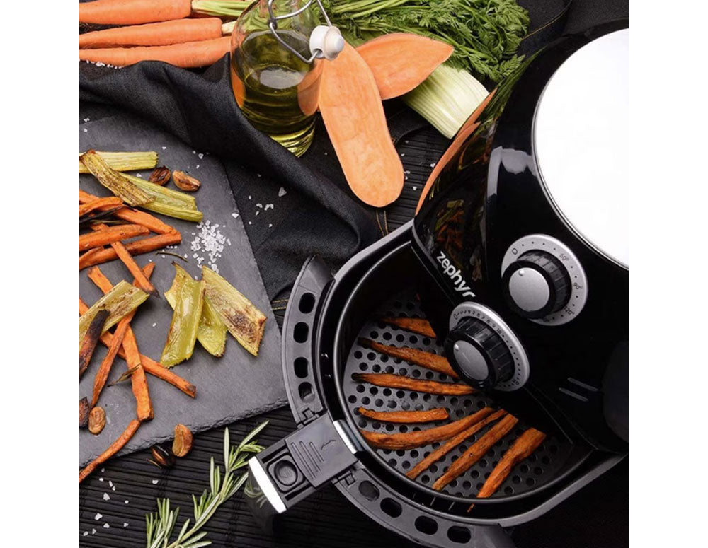 Friteuză cu aer cald ZEPHYR ZP 1980 AI, 1600W, 2,6 litri, până la 200°C, Temporizator, Negru