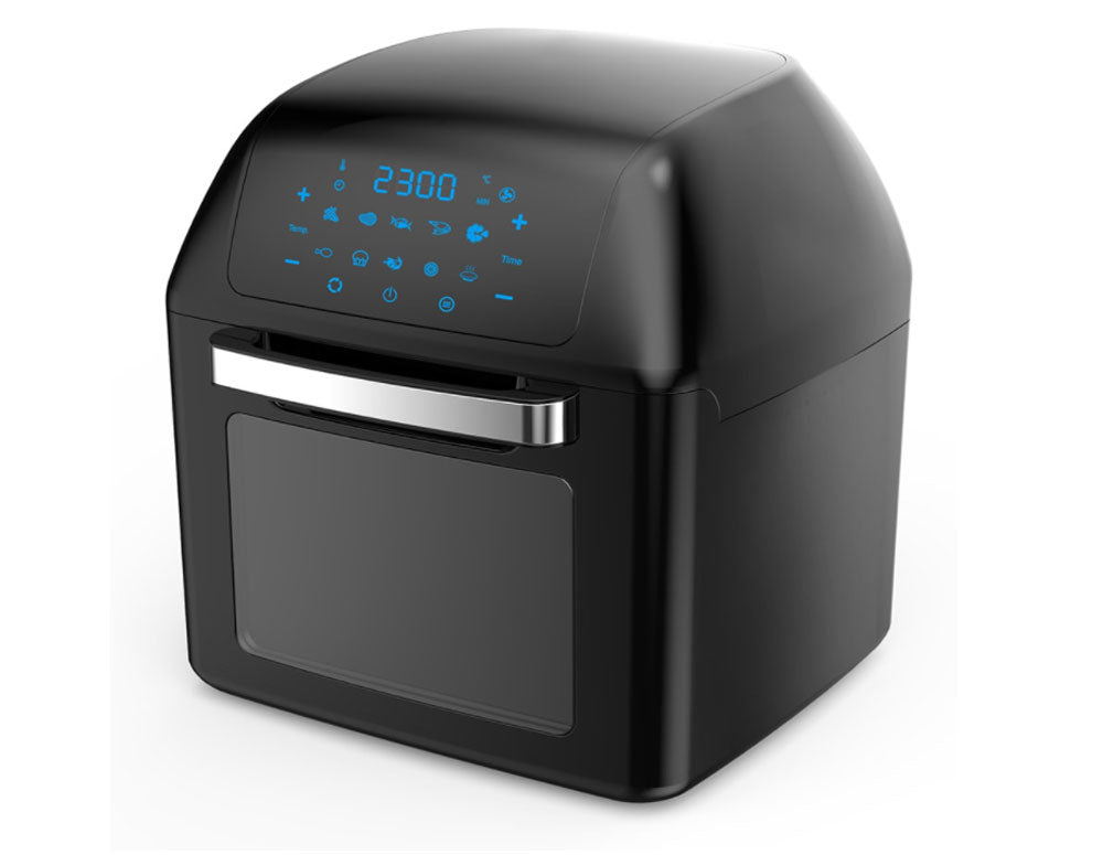 Cuptor cu aer cald multifuncțional ZEPHYR ZP 1980 AO PRO CU SPRAY DE ULEI CADOU, 1500W, 12 litri, 8 accesorii, 10 funcții, Negru 