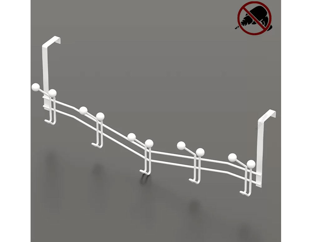 CUIER DE UȘĂ TEKNO TEL MG-086W, cu 5 cârlige, alb 