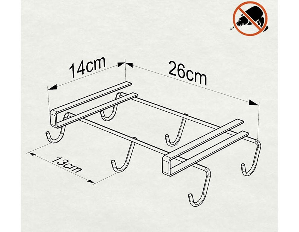 Suport pentru pahare TEKNO TEL SF-273, sistem de agățare, cromat 