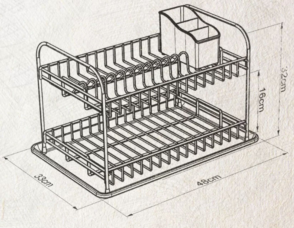 USCĂTOR DE VASE TEKNO TEL KB-007, 2 niveluri, tavă cromată transparentă 