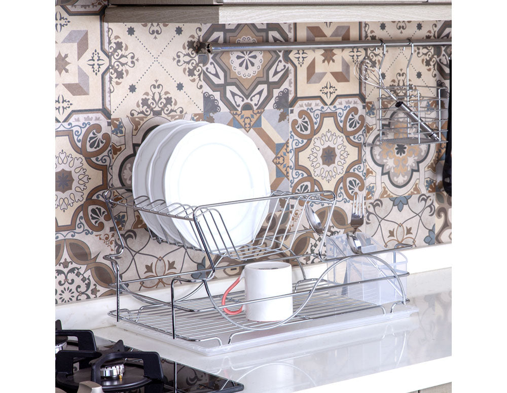 USCĂTOR DE VASE TEKNO TEL KB 009, 2 niveluri, tavă cromată transparentă