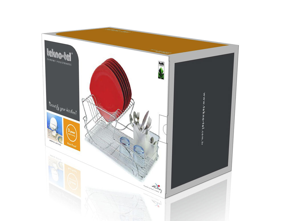 USCĂTOR DE VASE TEKNO TEL KB 009, 2 niveluri, tavă cromată transparentă