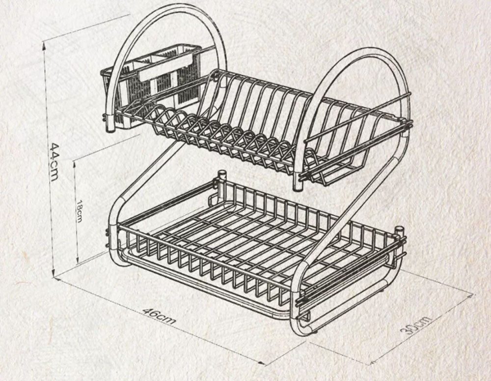 uscător de vase, TEKNO TEL KB-018B, 2 niveluri negru 