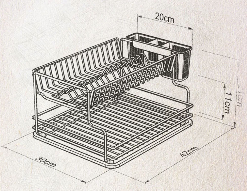 USCĂTOR DE VASE TEKNO TEL KB-005BP, 2 niveluri, crom-negru, 42 x 30 x 21 cm 
