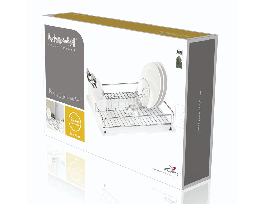 USCĂTOR DE VASE TEKNO TEL KB-006BP, 2 niveluri, tavă cromată-neagră 