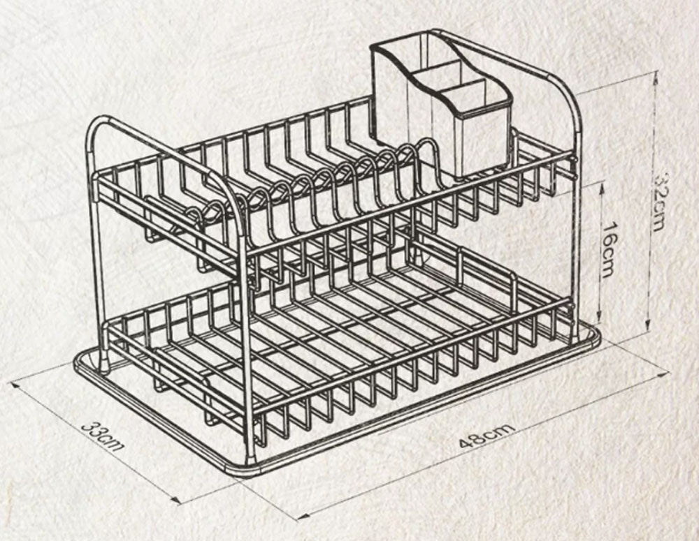 USCĂTOR DE VASE TEKNO TEL KB-007BP, 2 niveluri, cromat, tavă neagră