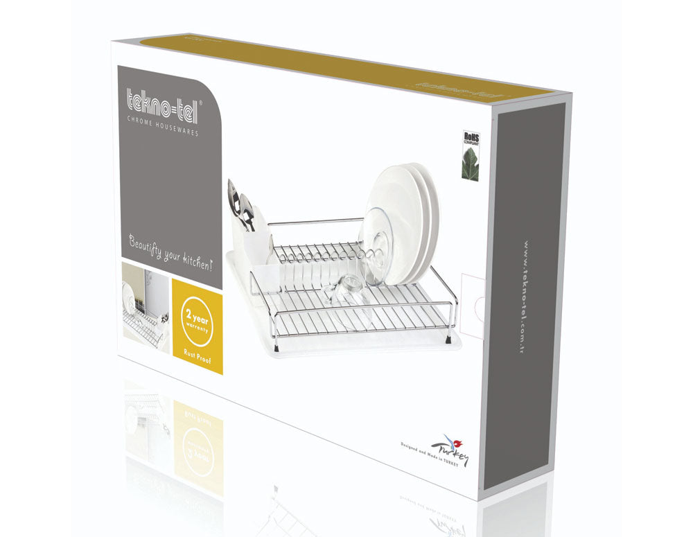 USCĂTOR DE VASE TEKNO TEL KB-006W, 1 nivel, alb cu tavă neagră 