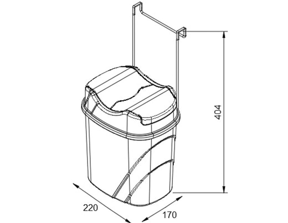 coș de gunoi TEKNO TEL SF-007GK, 5,5 l. 