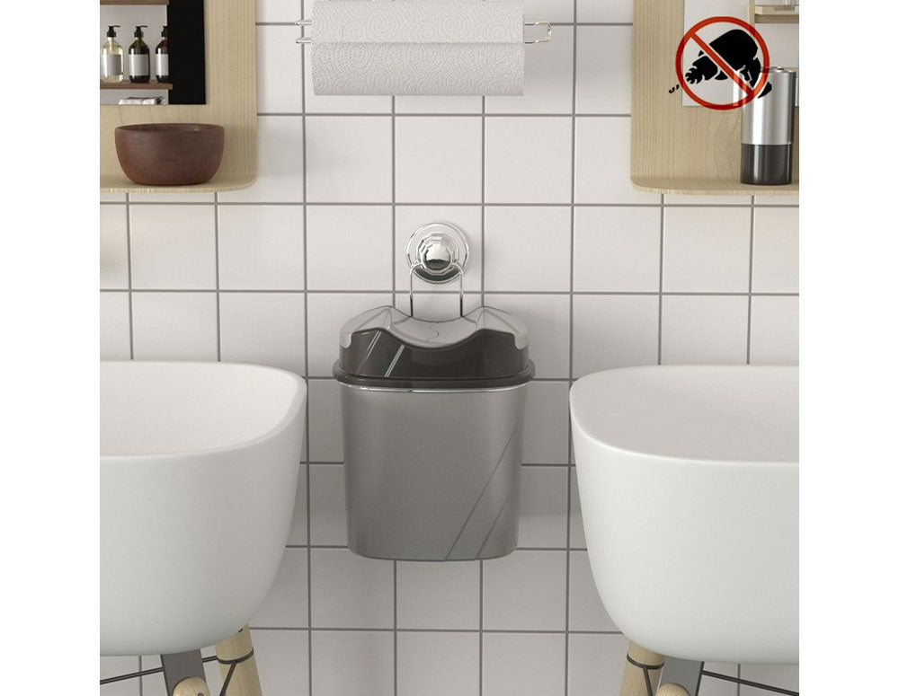 Coș de gunoi Tekno Tel DM-007, 5,5 litri, sistem de agățare, gri