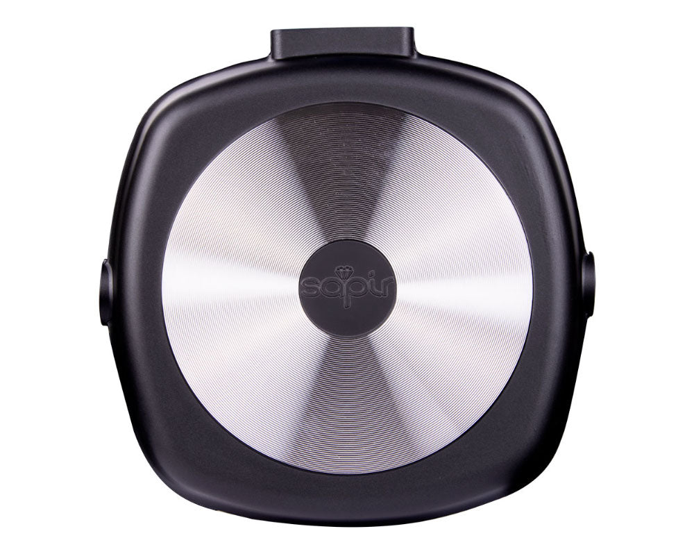 Tigaie grill cu mâner pliabil SAPIR SP 4316 C24, 24 cm, Antiaderentă, Neagră 