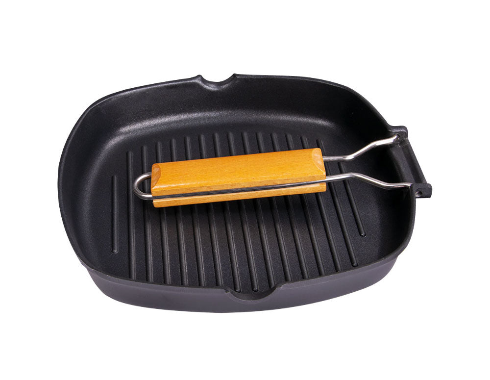 Tigaie grill cu mâner pliabil SAPIR SP 4316 C26, 26 cm, Antiaderentă, Neagră 
