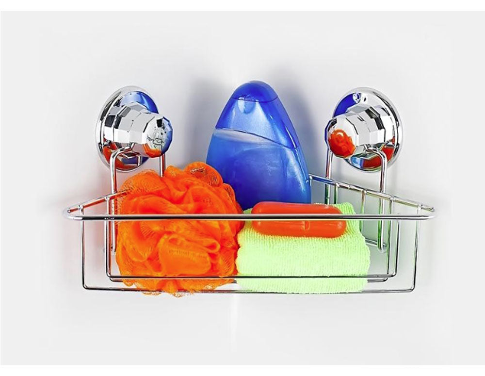 Raft de baie cu un singur nivel - colțar TEKNO TEL TR DM 251, 21x21x15 cm, Aspirator, Crom