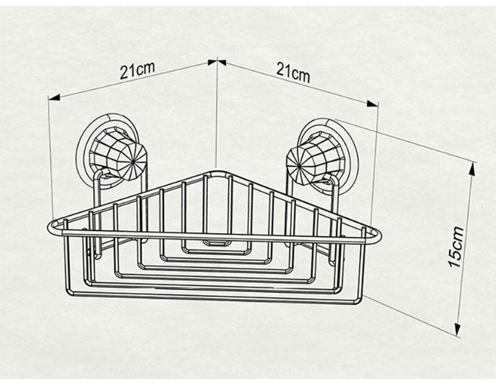 Raft de baie cu un singur nivel - colțar TEKNO TEL TR DM 251, 21x21x15 cm, Aspirator, Crom