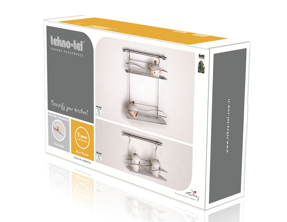 RAFT TEKNO TEL MG-041, 1 nivel cu șină, cromat 