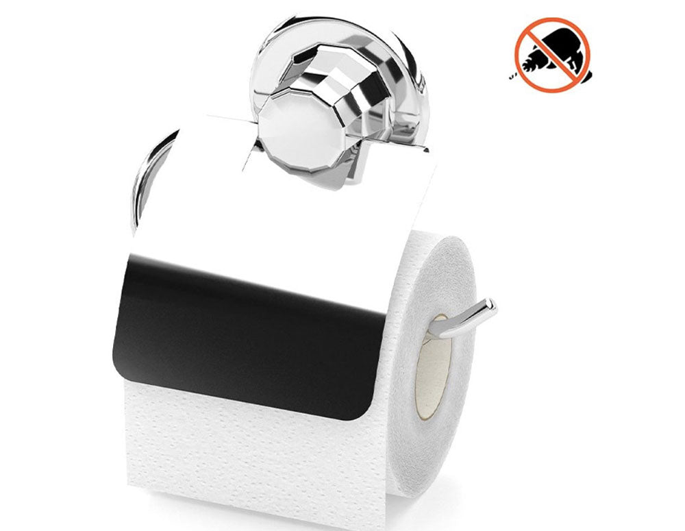 Suport hârtie igienică cu capac TEKNO TEL DM 238, 15x5x15 cm, Aspirator, Crom