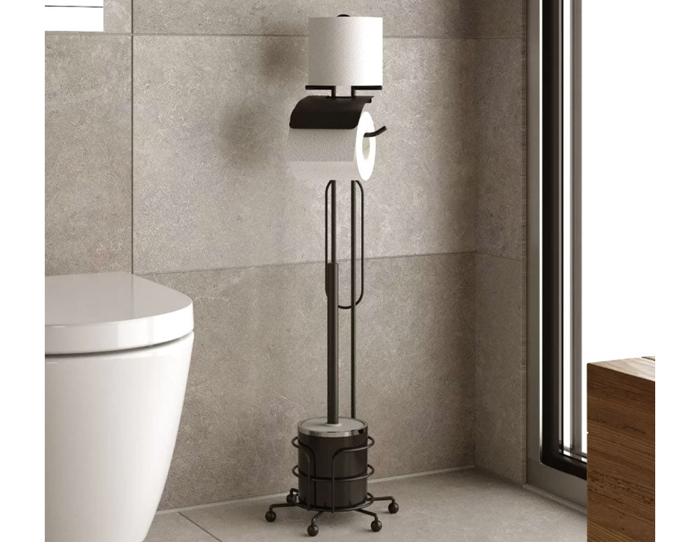 PERIE DE TOALETĂ TEKNO TEL MG-094B, CU SUPORT PENTRU HÂRTIE IGIENICĂ 