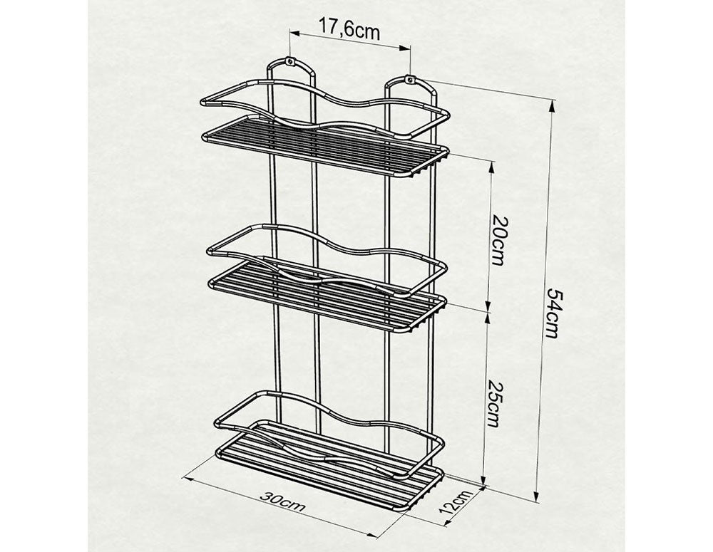 SUPORT BAIE 3 TEKNO TEL BK-013 niveluri crom-nichel
