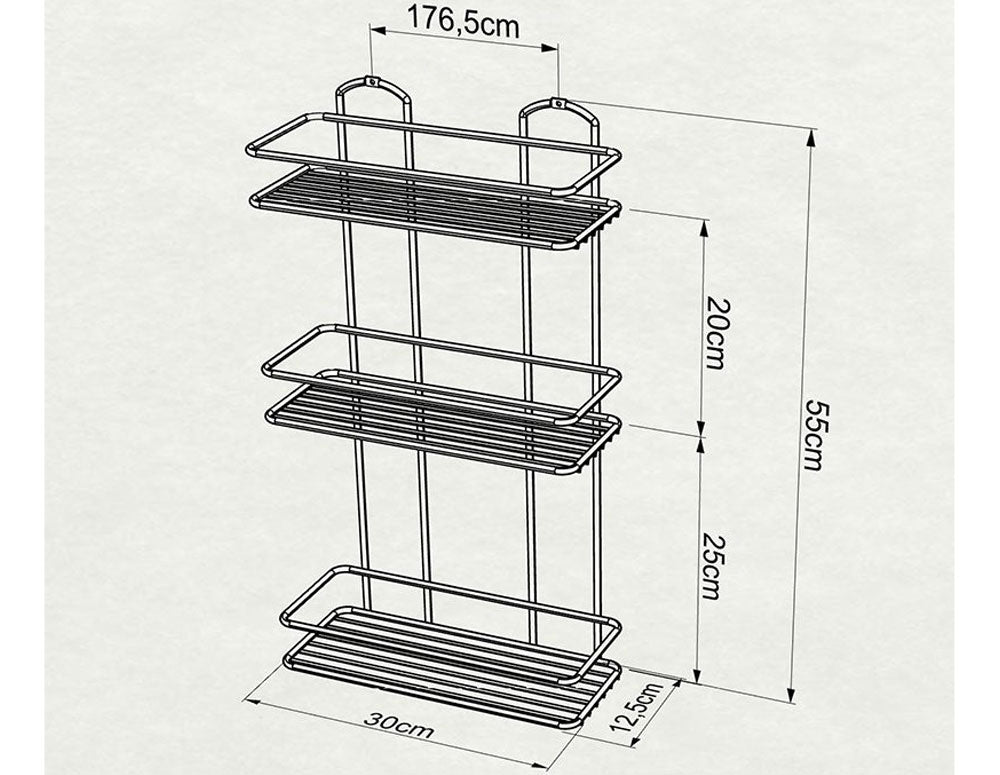 Raft de baie TEKNO TEL BK-019, Trei niveluri 