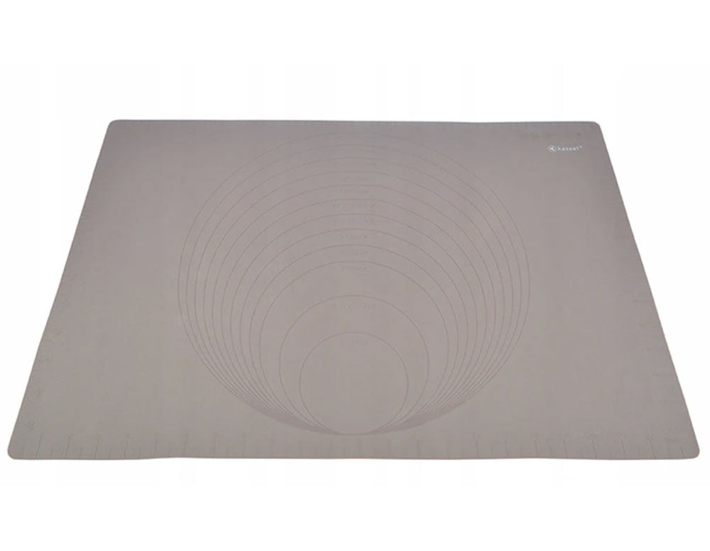 Set de covorașe pentru frământat, întins, copt și sucitor Kassel K 93708, 2 părți, silicon și lemn, gri