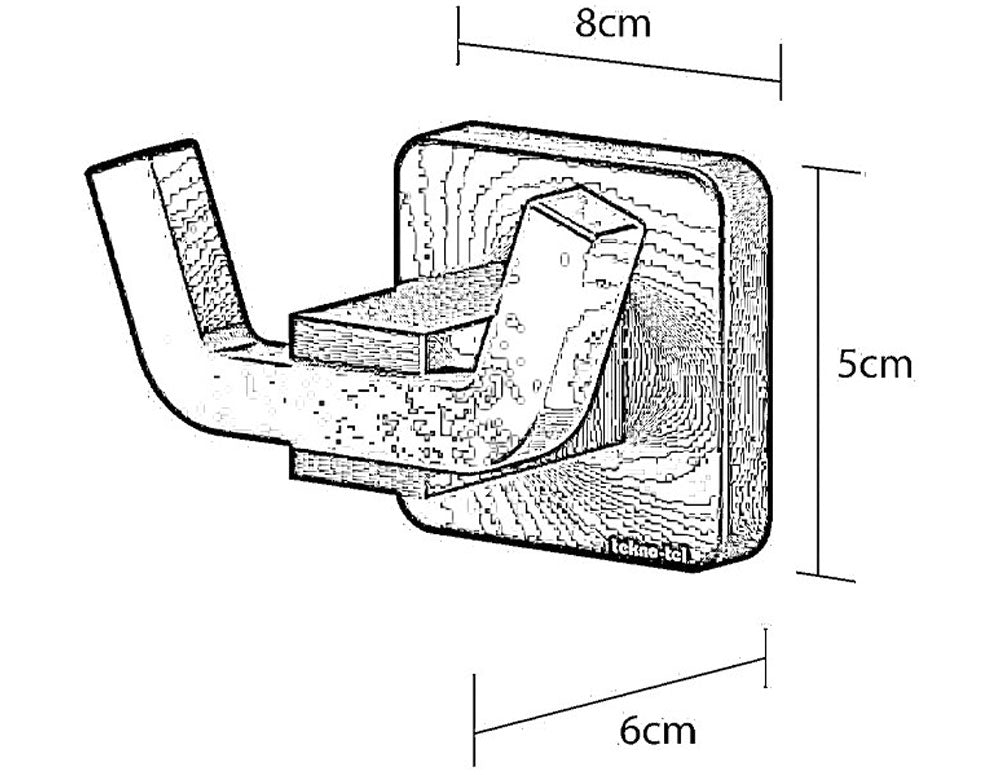 Suport prosop TEKNO TEL MG-336B, cu două cârlige, negru mat 