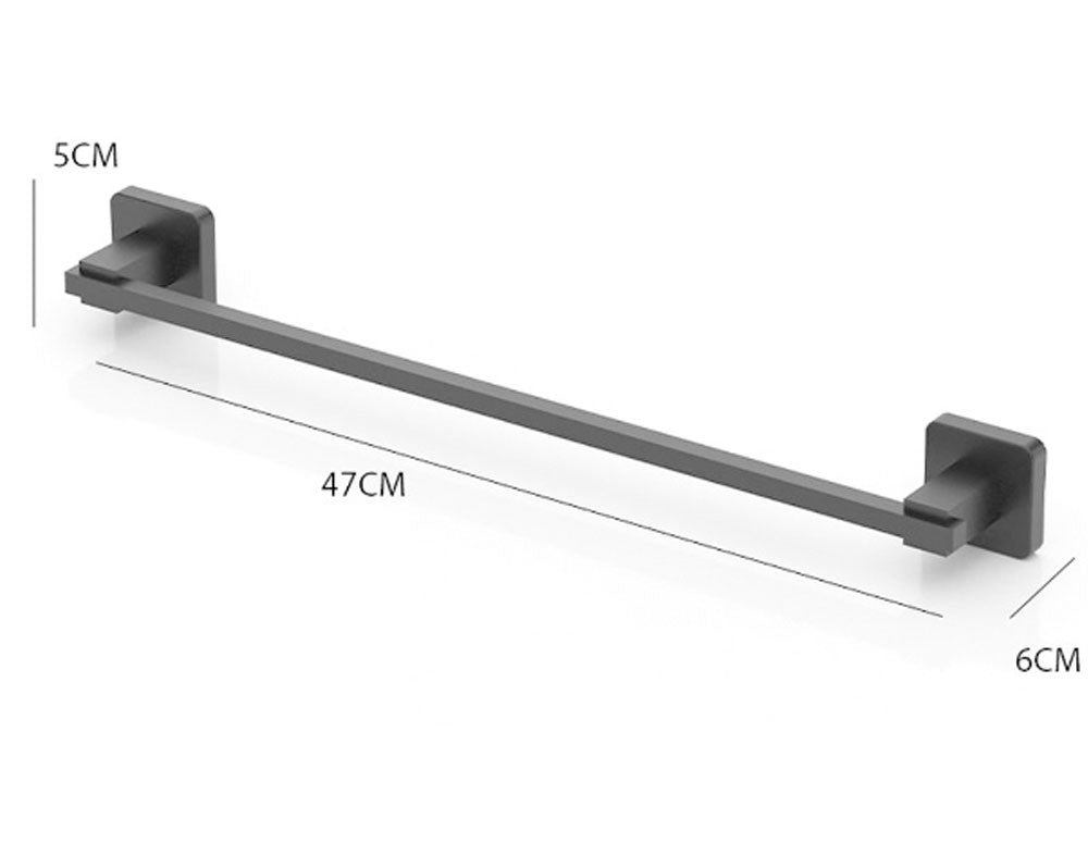 Suport pentru prosoape și suport pentru prosoape TEKNO TEL TR MG 360B, 47x6x5 cm, Montare cu diblu, Negru mat