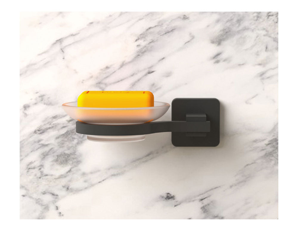 Suport săpun TEKNO TEL TR MG 366B, 16x11x5 cm, Fixare cu diblu, Negru mat