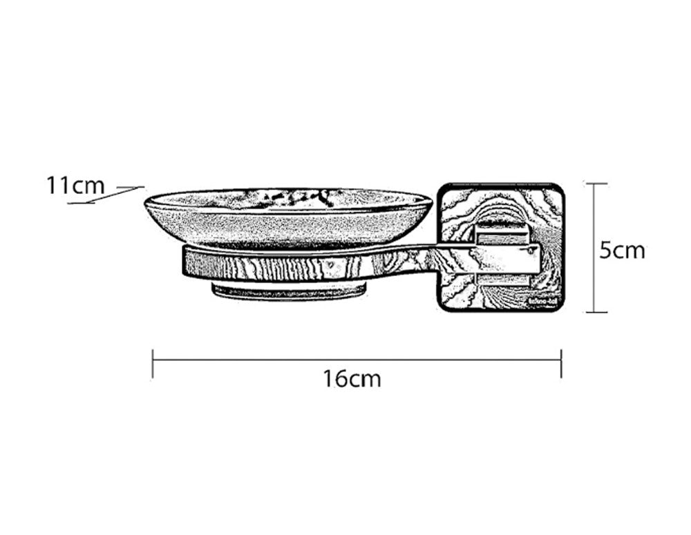 Suport săpun TEKNO TEL TR MG 366B, 16x11x5 cm, Fixare cu diblu, Negru mat
