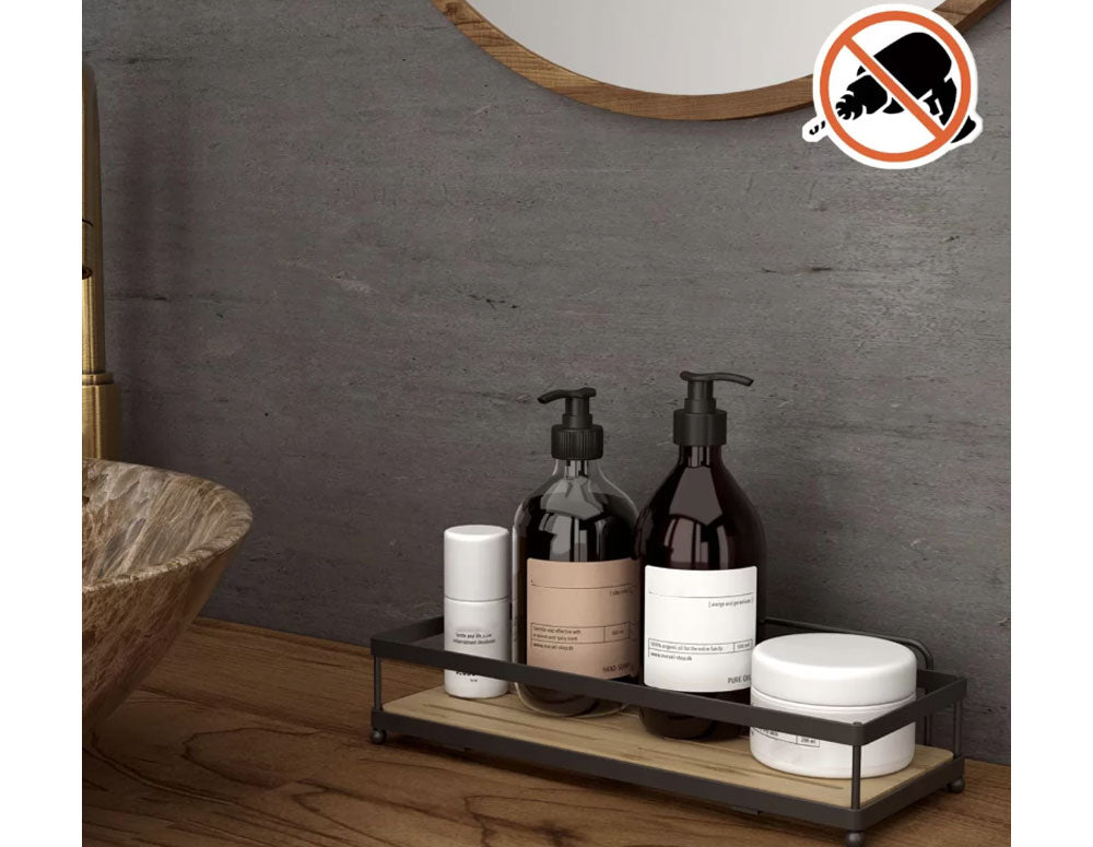 Raft de baie TEKNO TEL ST-180HB, 1 nivel, cu bandă dublu adezivă, negru 