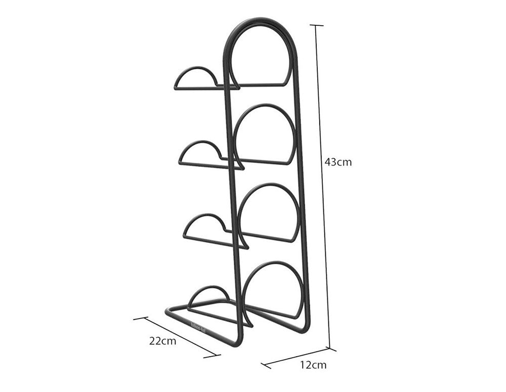 Suport vin TEKNO TEL TR MG 024B, 4 sticle, 12x43x22 cm, Negru mat