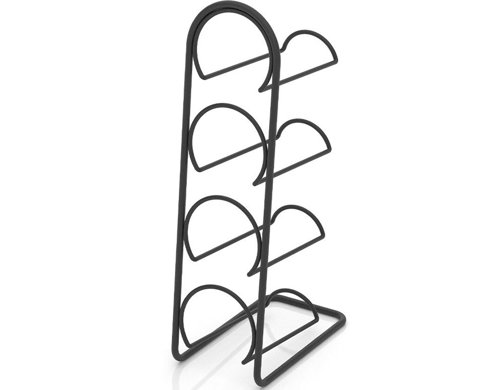 Suport vin TEKNO TEL TR MG 024B, 4 sticle, 12x43x22 cm, Negru mat