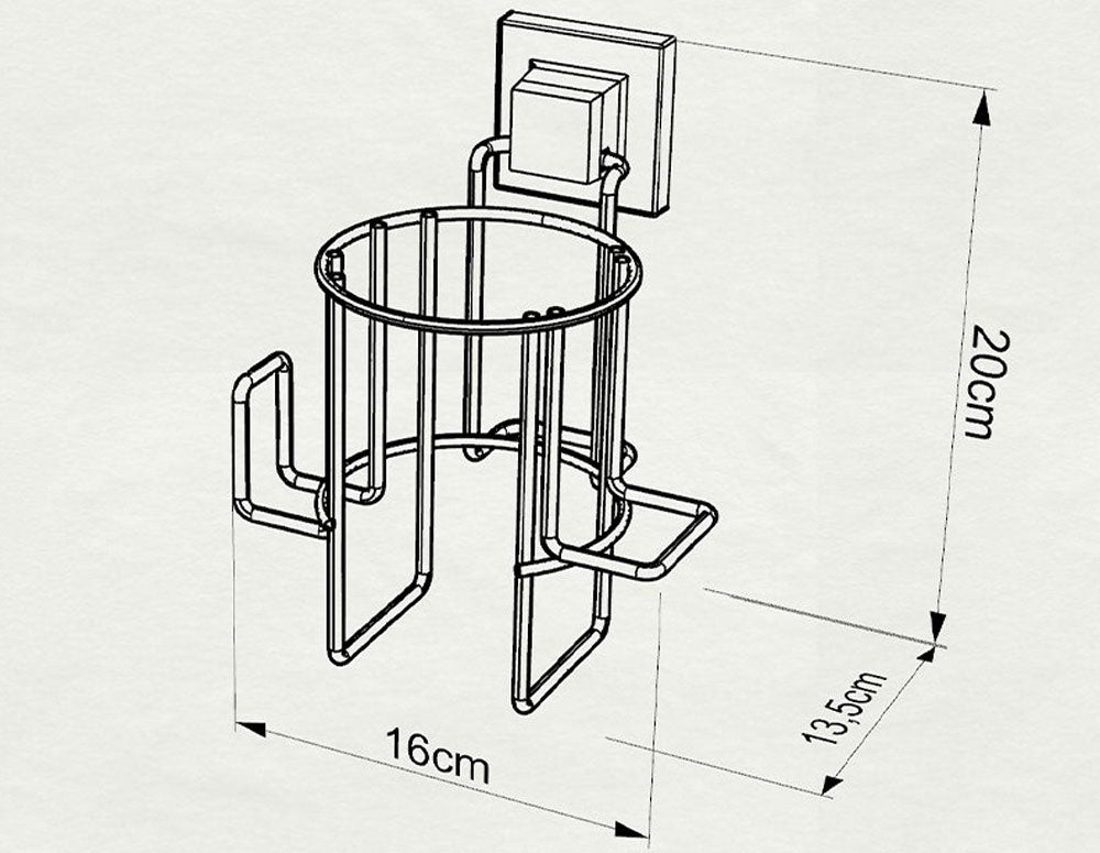 este: Suport uscător de păr TEKNO TEL EF-262W, bandă dublu adezivă 