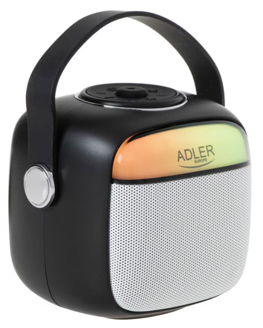 Boxă karaoke cu microfon Adler AD 1199, Wireless, autonomie 8h, USB-C, Bluetooth 5.1, Negru