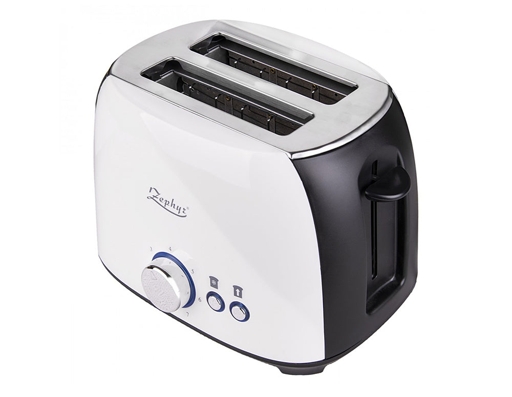 Prăjitor de pâine ZEPHYR ZP 1440 X, 800W, Pentru 2 felii, 7 niveluri de rumenire, Alb/negru 