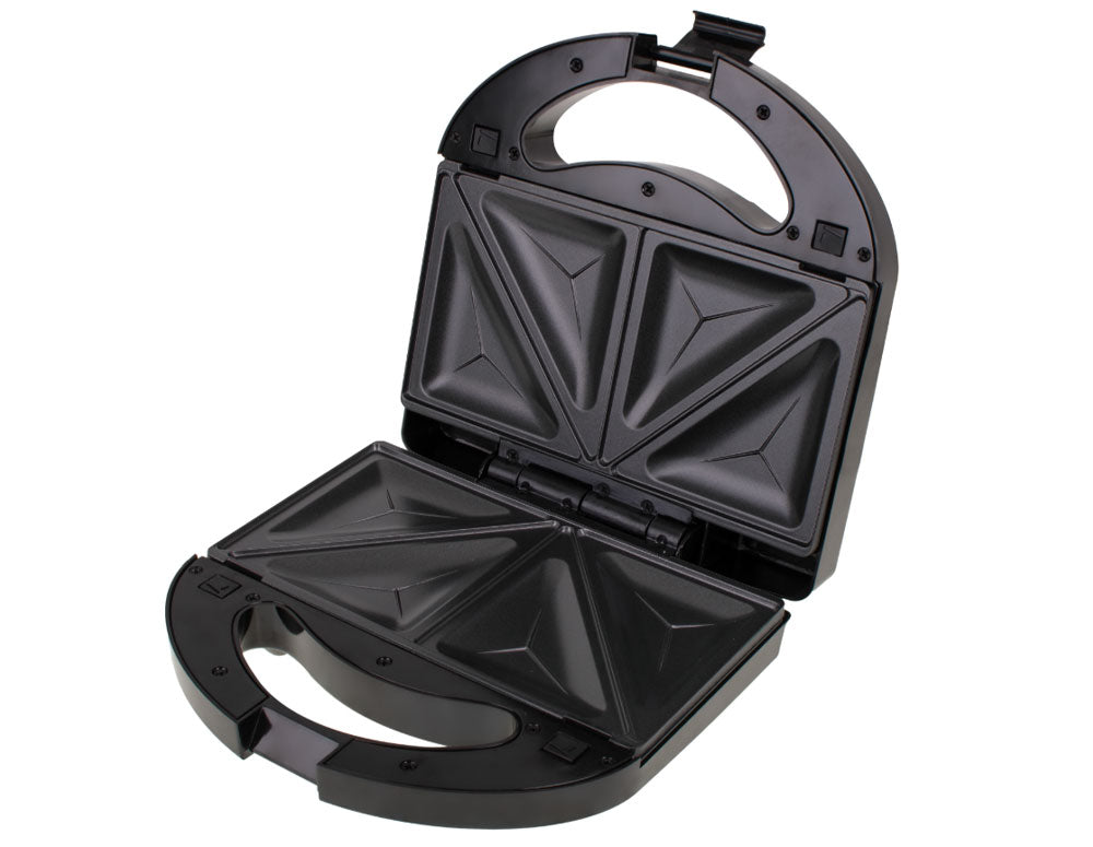 Aparat de sandvișuri și gofre 3 în 1 Mesko MS-3045, 1000W, 3 plăci interschimbabile, Înveliș antiaderent, Negru 