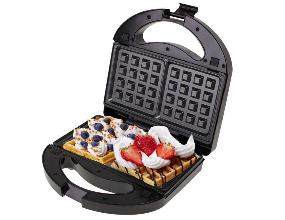 Aparat de sandvișuri și gofre 3 în 1 Mesko MS-3045, 1000W, 3 plăci interschimbabile, Înveliș antiaderent, Negru 