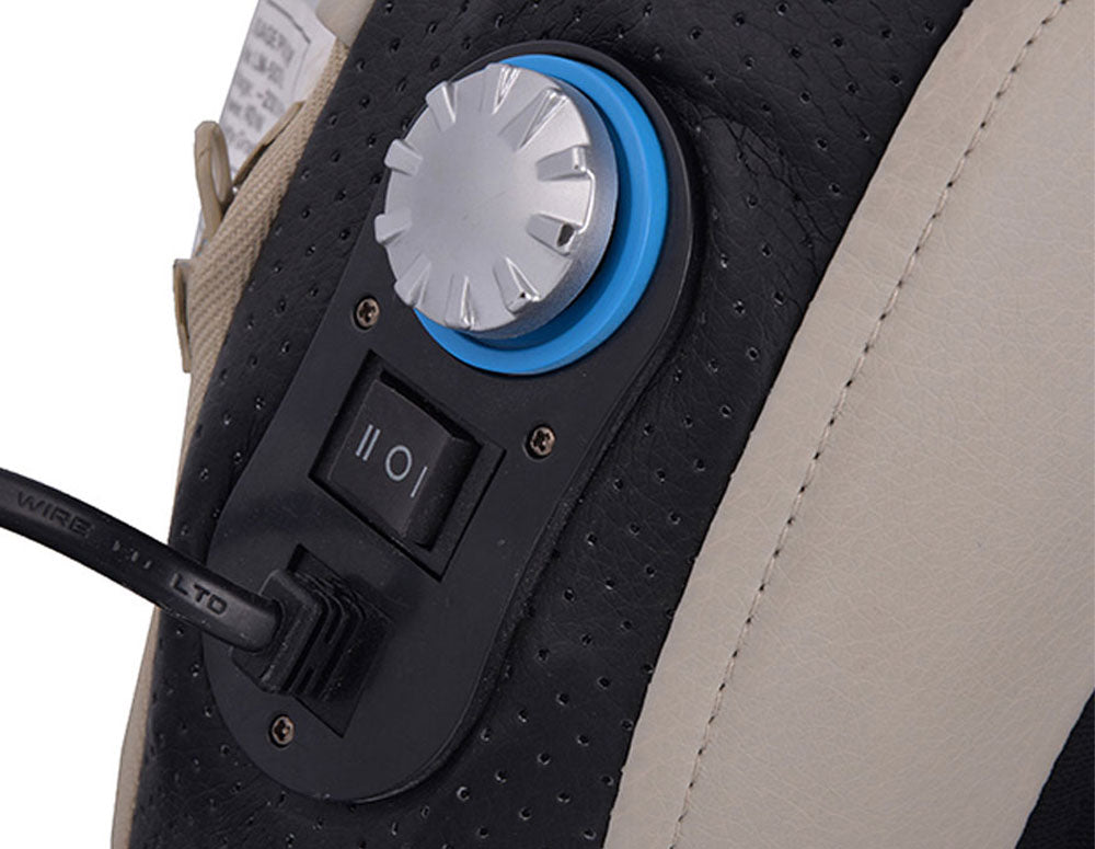 Pernă de masaj AD LM-507D, 2 capete, 6 role, bej/negru