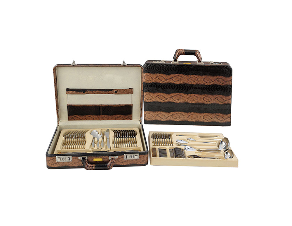 Set de tacâmuri și servire ZEPHYR ZP 1510 AE SM, 72 piese, oțel inoxidabil, cutie din piele