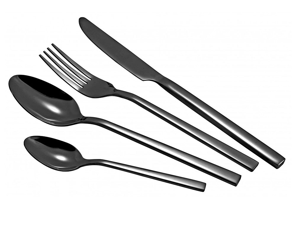 Set de tacâmuri ZEPHYR ZP 1512 ZB24, 24 piese, Oțel inoxidabil, Negru