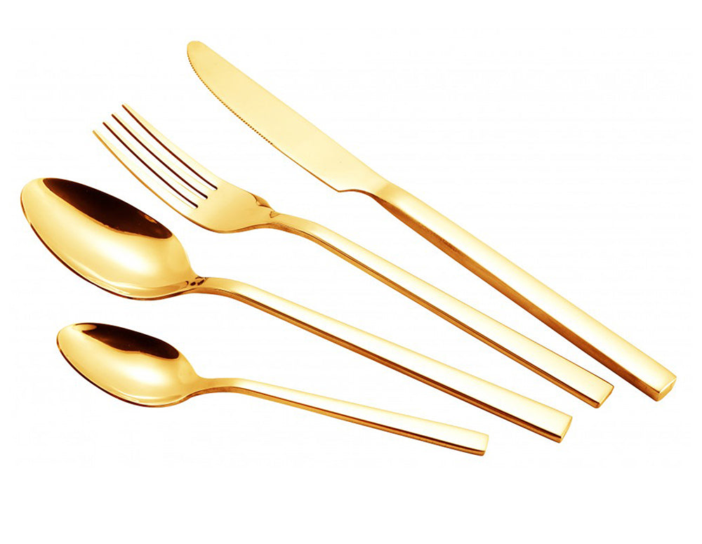 Set de tacâmuri ZEPHYR ZP 1512 ZG24, 24 piese, Oțel inoxidabil, Auriu 