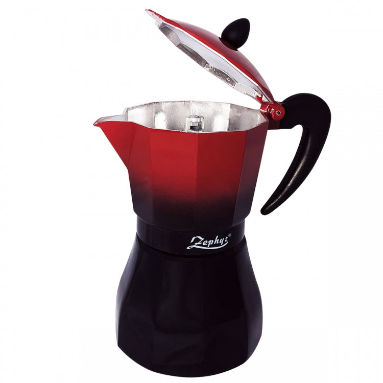 Cafetieră cubaneză ZEPHYR Red Passion ZP 1173 M6, 6 cești, ~380 ml, Supapă de siguranță, Roșu/negru 
