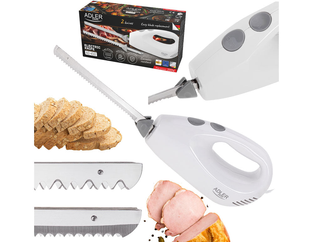 Cuțit electric Adler AD 4512, 200 W, Alb