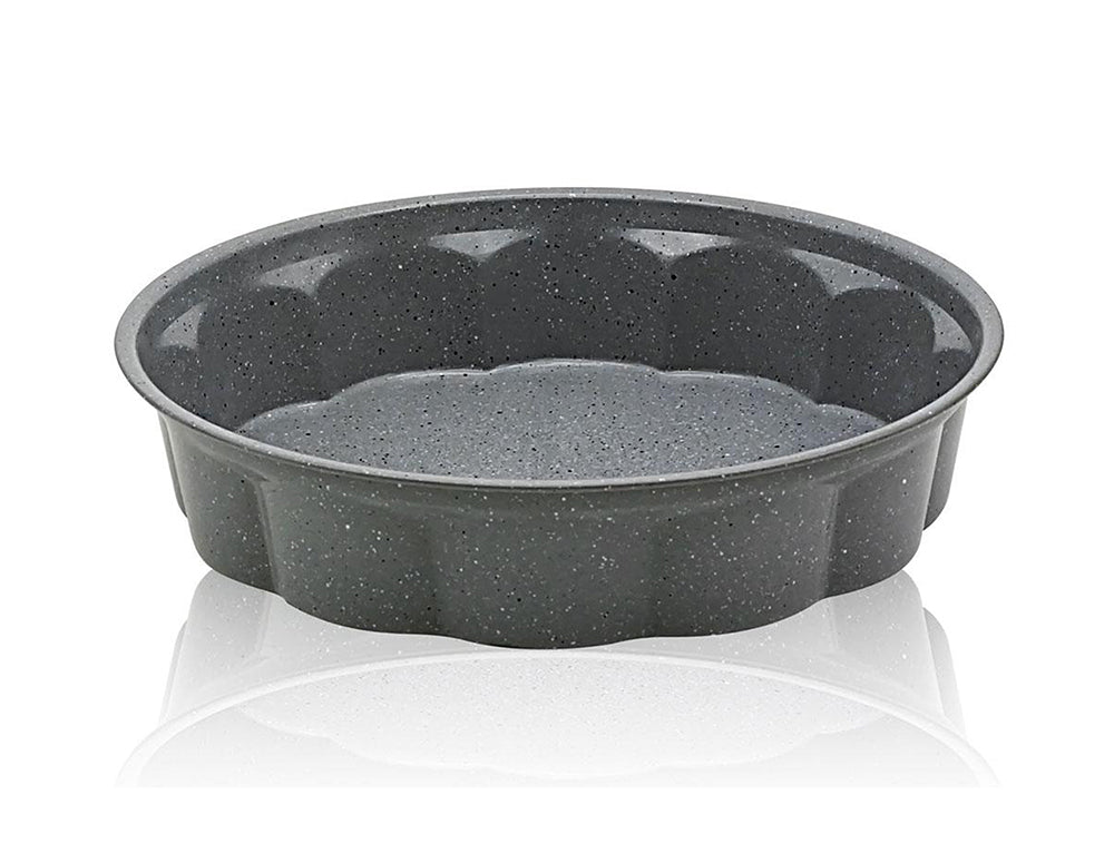 Tavă pentru tort ZEPHYR ZP 1223 NM, 27,5 cm, acoperire marmorizată, gri 
