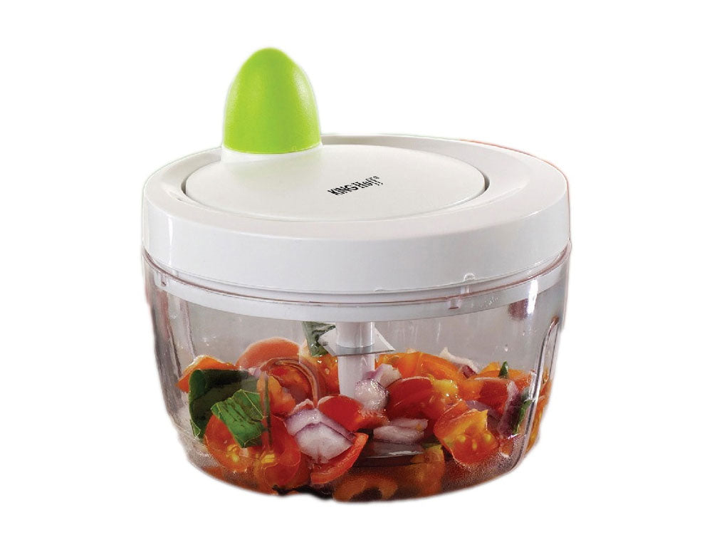 Mini tocător manual KingHoff KH 6116, lamă din oțel inoxidabil, alb/verde