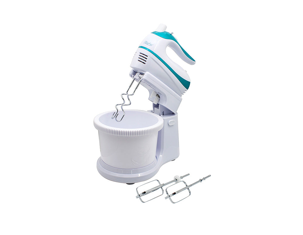 Mixer cu bol 2 în 1 ZEPHYR ZP 1115 A, 500 W, 5 viteze + Turbo, 2x2 palete, alb/albastru 